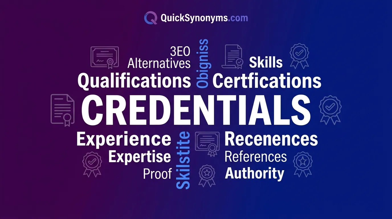 synonyms for Credentials