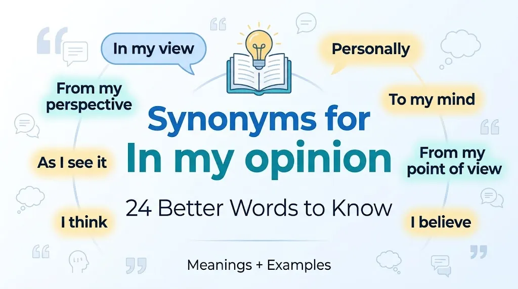 Synonyms for In My Opinion