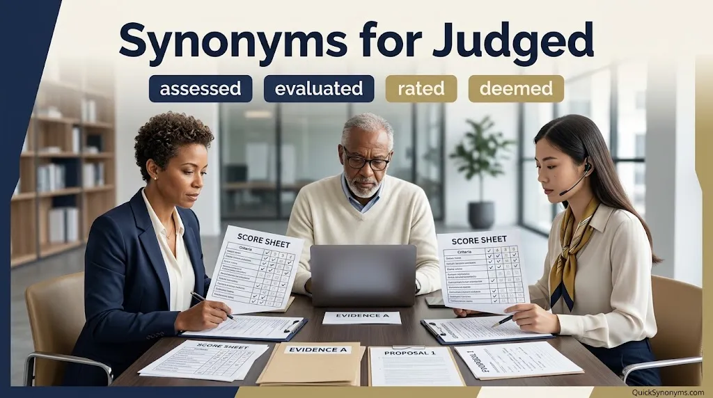 synonyms for Judged