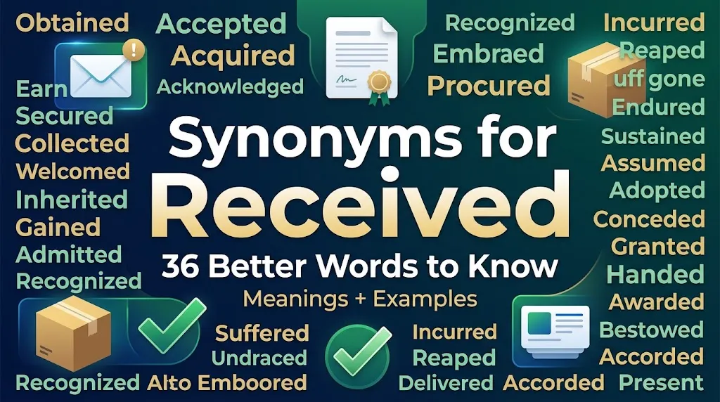 synonyms for received