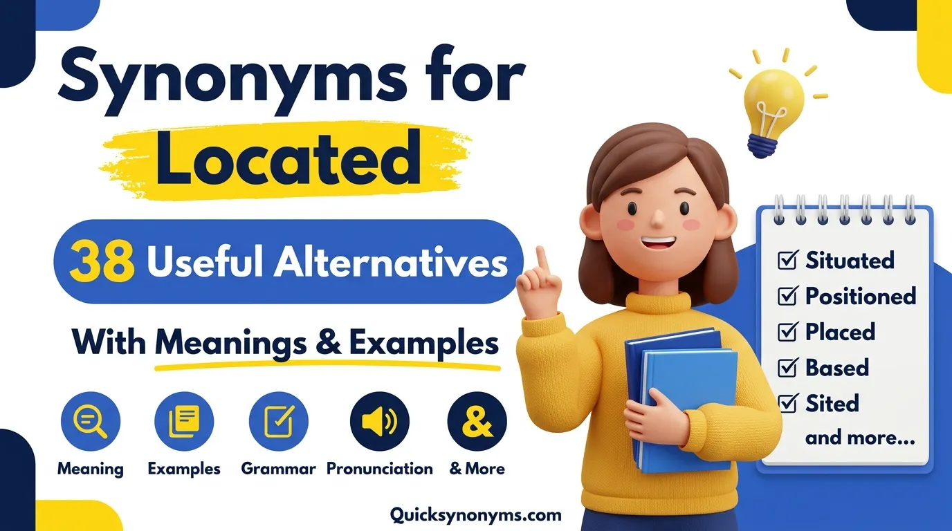 synonyms for located
