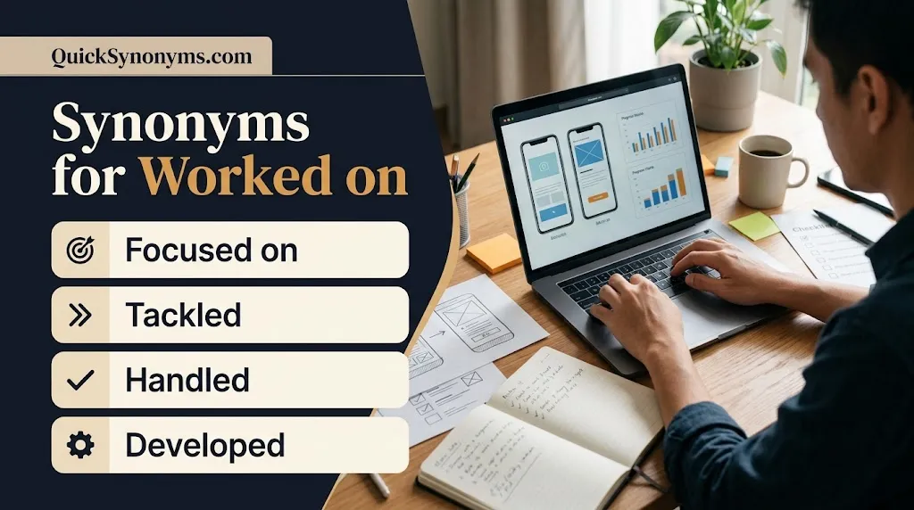 synonyms for Worked on